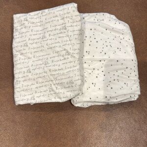 Burt's Bees Baby White and Gray Organic Cotton Changing Pad Covers, set of 2